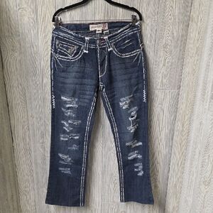 Laguna Beach Emerland Beach Mid Rise Distressed Jeans Womens Size 32
